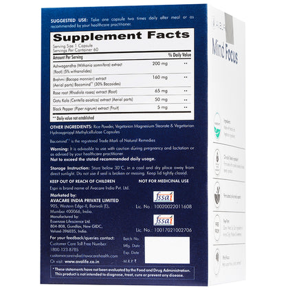 Avalife Mind Focus Veg Capsule