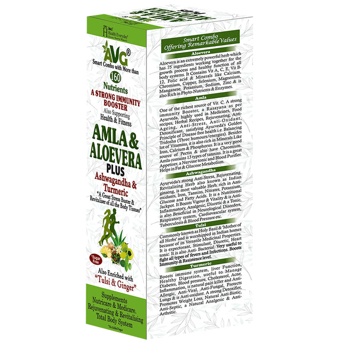 AVG Amla & Aloevera Plus Ashwagandha & Turmeric Juice Sugar Free