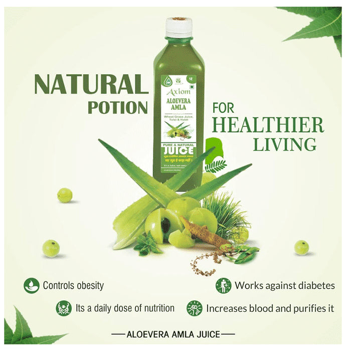 Axiom Aloevera Amla Juice | For Weight Management & Blood Purification | No Added Sugar