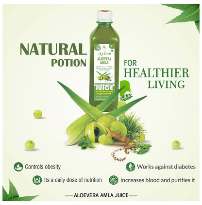 Axiom Aloevera Amla Juice | For Weight Management & Blood Purification | No Added Sugar