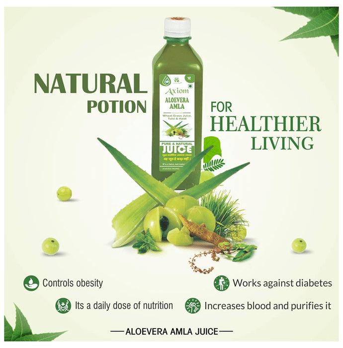Axiom Aloevera Amla Juice | For Weight Management & Blood Purification | No Added Sugar Juice No Added Sugar