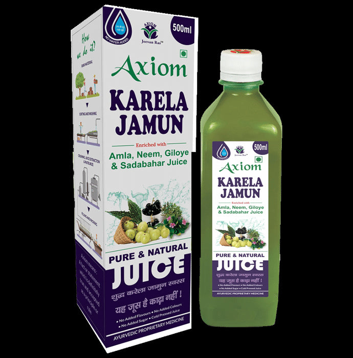 Axiom Karela Jamun Juice | For Blood Sugar Levels, Metabolism & Fatigue | No Added Sugar - Classic Derma