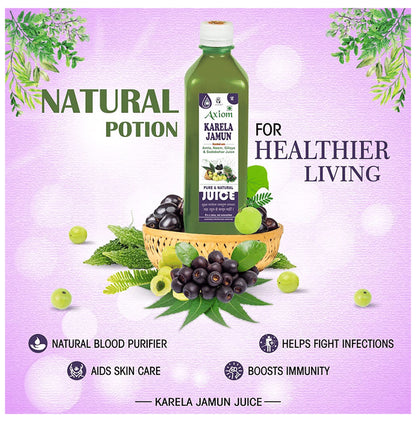 Axiom Karela Jamun Juice | For Blood Sugar Levels, Metabolism & Fatigue | No Added Sugar