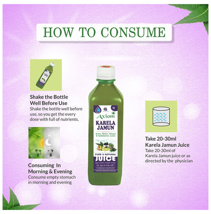 Axiom Karela Jamun Juice | For Blood Sugar Levels, Metabolism & Fatigue | No Added Sugar