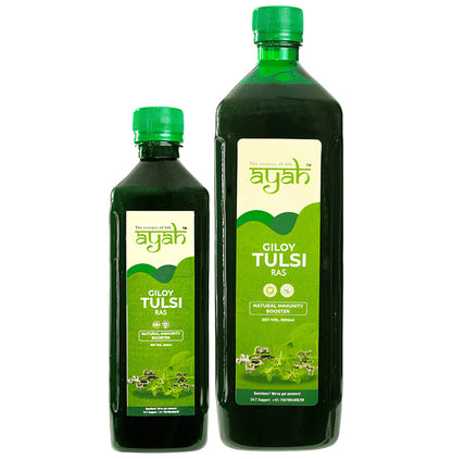 Ayah Combo Pack of Giloy Tulsi Ras (1000ml & 500ml) - Classic Derma