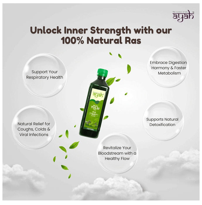 Ayah Combo Pack of Giloy Tulsi Ras (1000ml & 500ml)