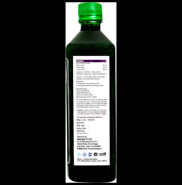Ayah Combo Pack of Neem Karela Jamun Ras (1000ml & 500ml)