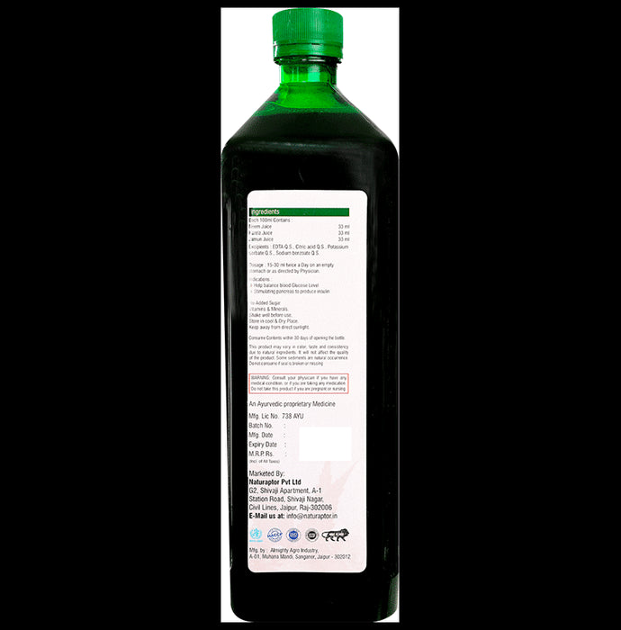 Ayah Combo Pack of Pure Aloevera Ras & Neem Karela Jamun Ras (1000ml Each)