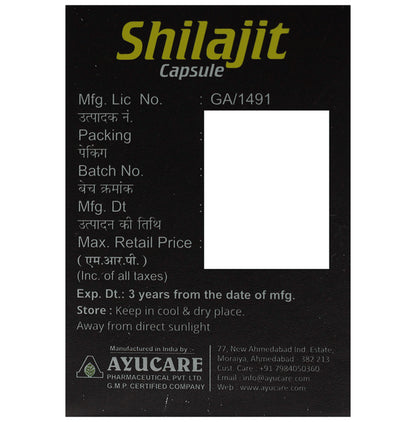 Ayucare's Shilajit Capsule (30 Each)