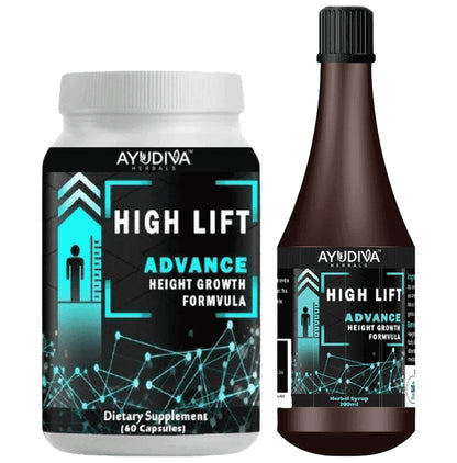 Ayudiva Herbals Combo Pack of High Lift Capsule (60) & High Lift Syrup (200ml) - Classic Derma