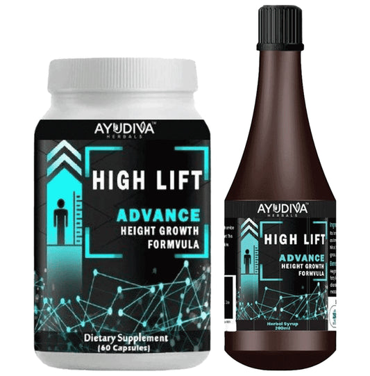 Ayudiva Herbals Combo Pack of High Lift Capsule (60) & High Lift Syrup (200ml) - Classic Derma