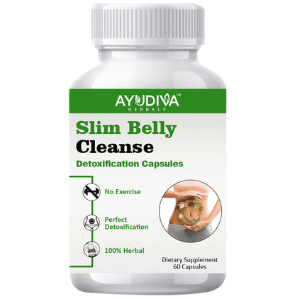Ayudiva Herbals Slim Belly Cleanse Body Detoxification Capsule - Classic Derma
