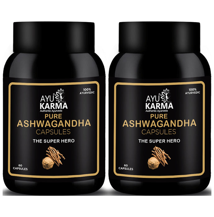 Ayukarma Pure Ashwagandha Capsule (60 Each) - Classic Derma