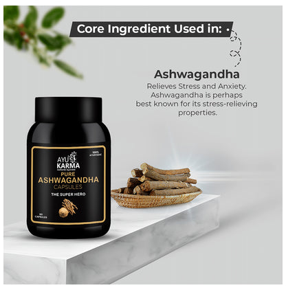 Ayukarma Pure Ashwagandha Capsule (60 Each)