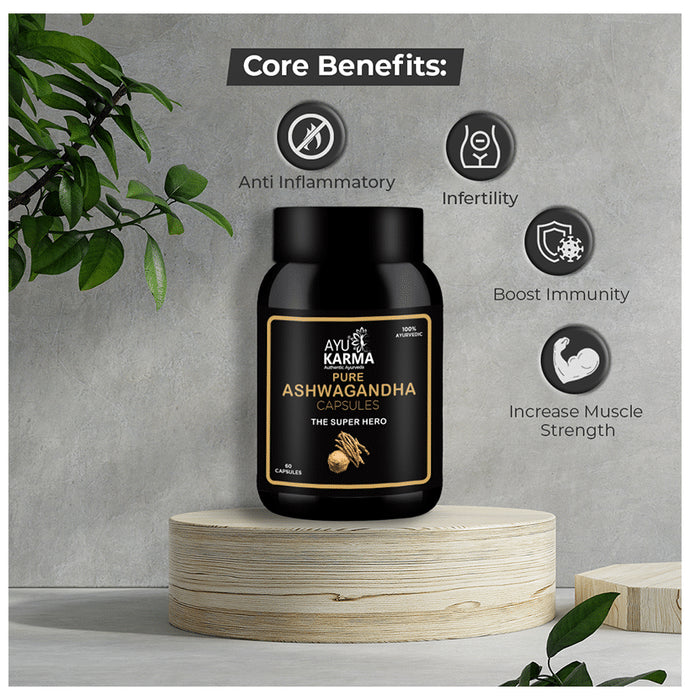 Ayukarma Pure Ashwagandha Capsule (60 Each)