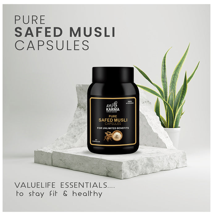 Ayukarma Pure Safed Musli Capsule (60 Each)