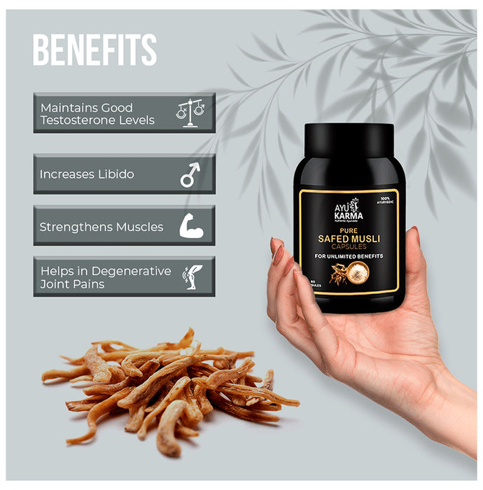 Ayukarma Pure Safed Musli Capsule (60 Each)