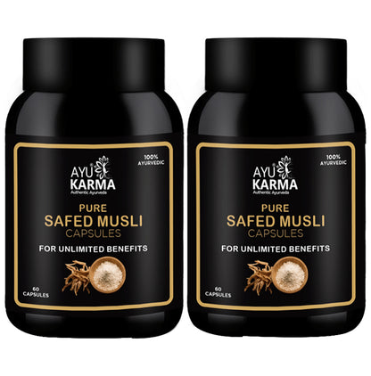 Ayukarma Pure Safed Musli Capsule (60 Each) - Classic Derma