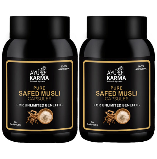 Ayukarma Pure Safed Musli Capsule (60 Each) - Classic Derma