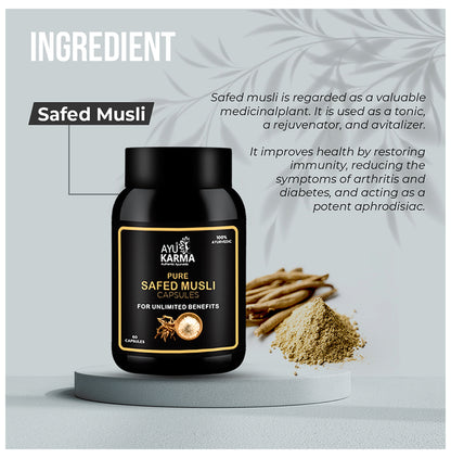 Ayukarma Pure Safed Musli Capsule (60 Each)
