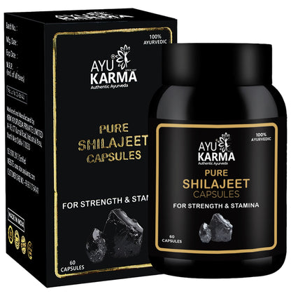Ayukarma Pure Shilajeet Capsule (60 Each) - Classic Derma