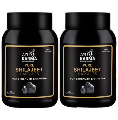 Ayukarma Pure Shilajit Capsule (60 Each) - Classic Derma