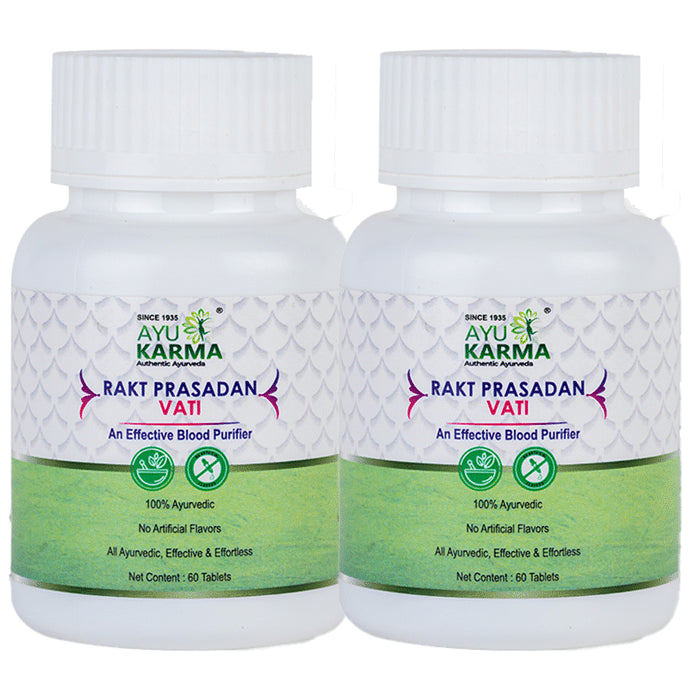 Ayukarma Rakt Prasadan Vati (60 Each) - Classic Derma