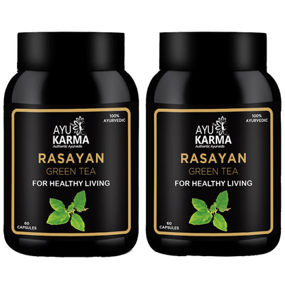 Ayukarma Rasayan Green Tea Capsule (60 Each) - Classic Derma