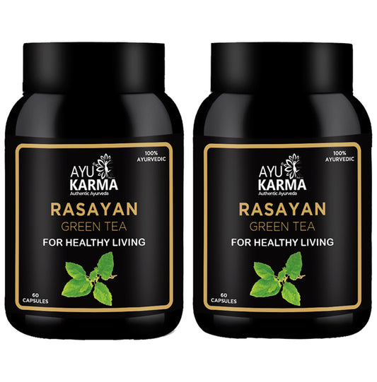 Ayukarma Rasayan Green Tea Capsule (60 Each) - Classic Derma
