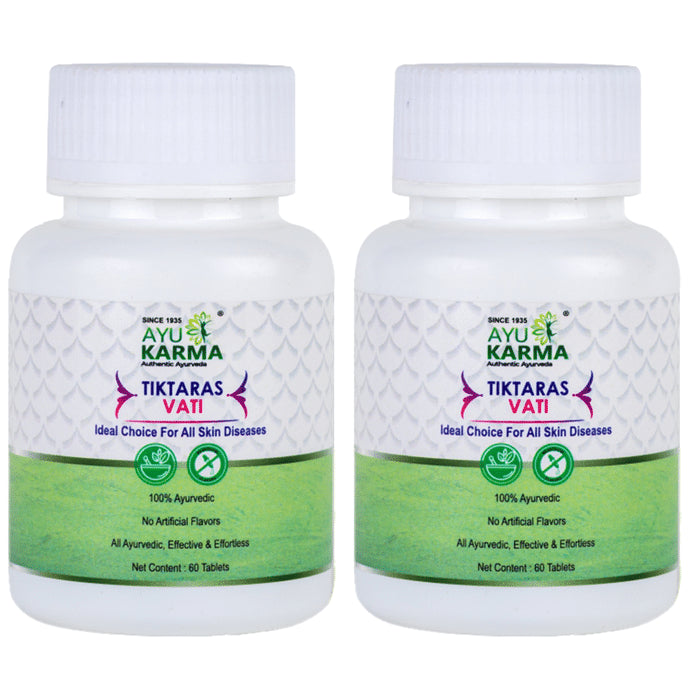 Ayukarma Tiktaras Vati (60 Each) - Classic Derma