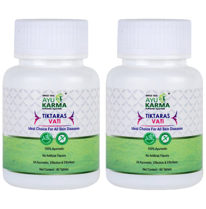 Ayukarma Tiktaras Vati (60 Each) - Classic Derma