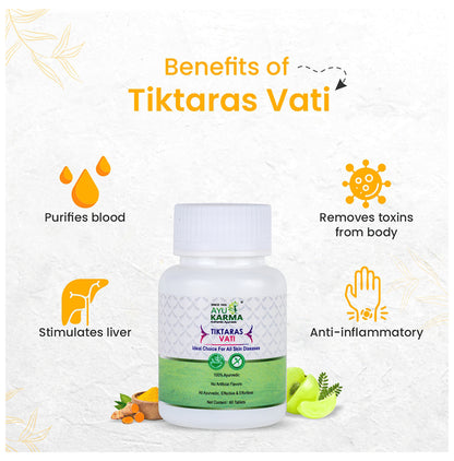 Ayukarma Tiktaras Vati (60 Each)