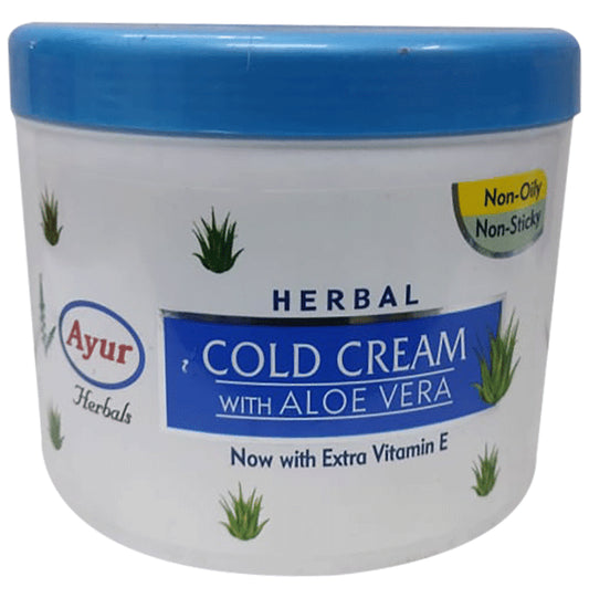 AYUR Herbal Cold Cream with Aloe Vera & Vitamin E | Non-Oily & Non-Sticky - Classic Derma