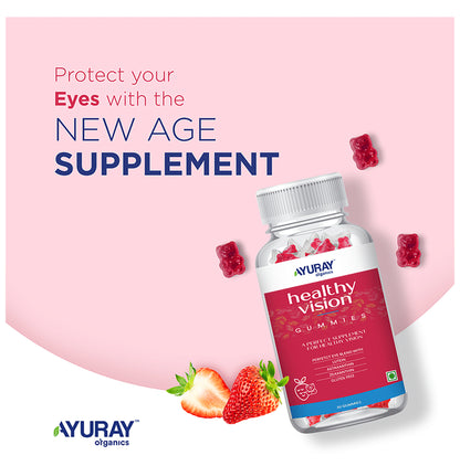 Ayuray Organics Healthy Vision Gummies (30 Each) Strawberry