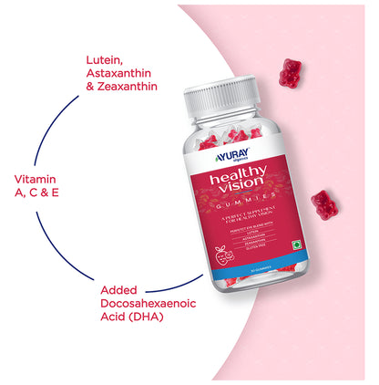 Ayuray Organics Healthy Vision Gummies (30 Each) Strawberry