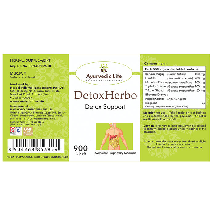 Ayurvedic Life Detoxherbo Detox Support Tablet