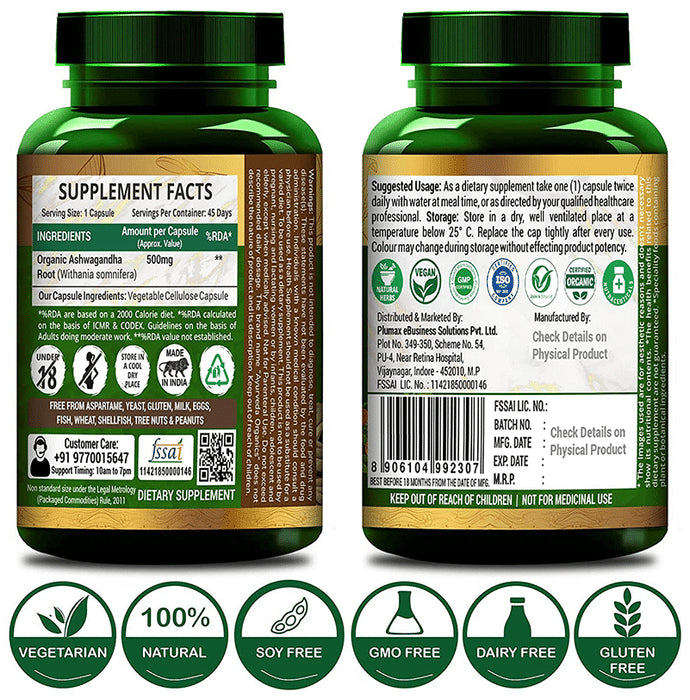 Ayurveda Organics Ashwagandha Vegetarian Capsule