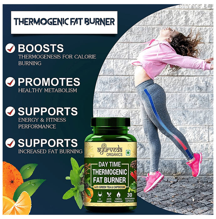 Ayurveda Organics Day Time Thermogenic Fat Burner Vegetarian Capsule
