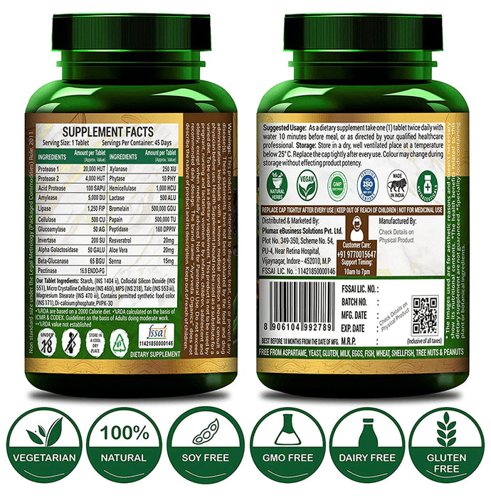 Ayurveda Organics Digestive Enzymes Vegetarian Tablet