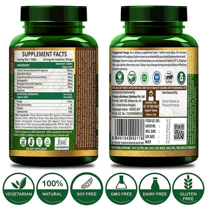 Ayurveda Organics Extreme Stamina Booster With Tribulus Terrestris Vegetarian Tablet