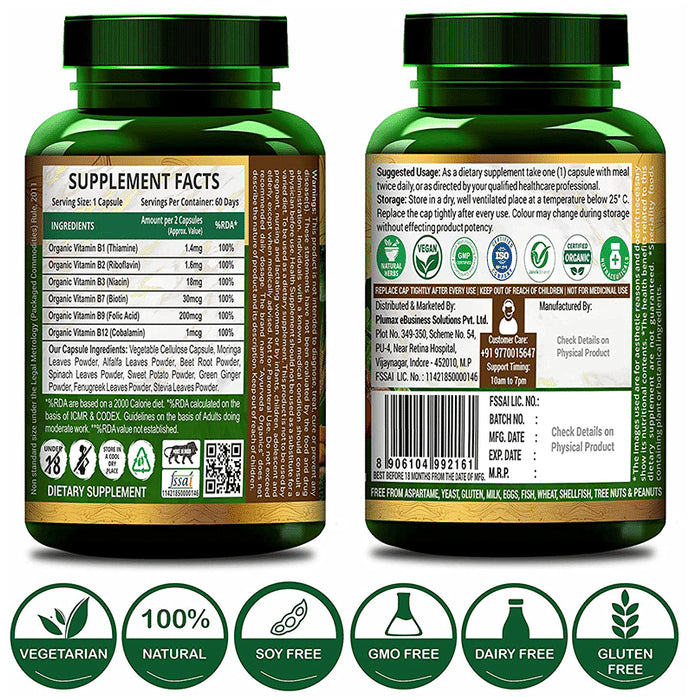 Ayurveda Organics Plant-Based B-Complex Vegetarian Capsule