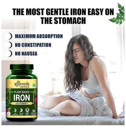 Ayurveda Organics Plant-Based Iron with Vitamin C Vegetarian Capsule