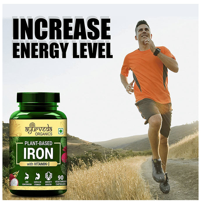 Ayurveda Organics Plant-Based Iron with Vitamin C Vegetarian Capsule
