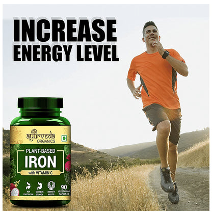 Ayurveda Organics Plant-Based Iron with Vitamin C Vegetarian Capsule