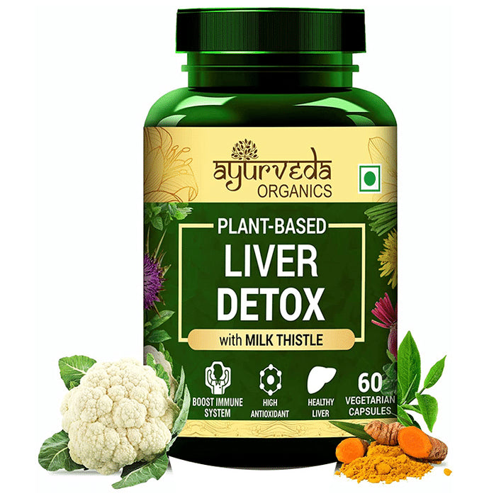 Ayurveda Organics Plant-Based Liver Detox Vegetarian Capsule - Classic Derma