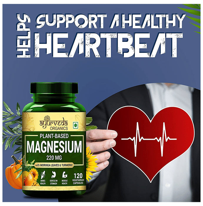 Ayurveda Organics Plant-Based Magnesium 220mg Vegetarian Capsule