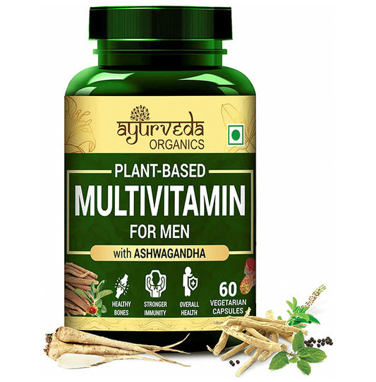 Ayurveda Organics Plant-Based Multivitamin Vegetarian Capsule for Men - Classic Derma