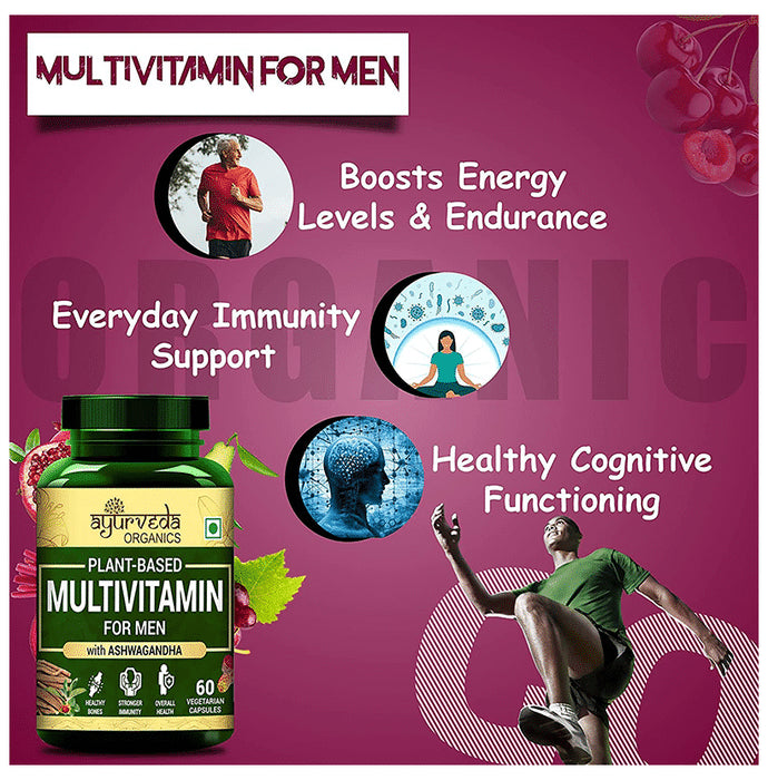 Ayurveda Organics Plant-Based Multivitamin Vegetarian Capsule for Men
