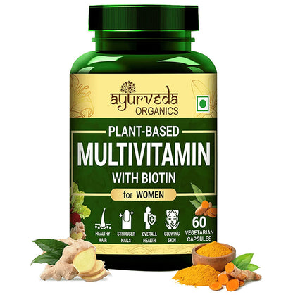 Ayurveda Organics Plant-Based Multivitamin Vegetarian Capsule for Women - Classic Derma