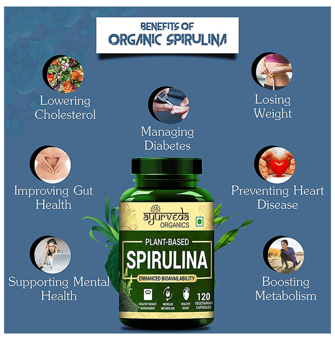 Ayurveda Organics Plant-Based Spirulina Vegetarian Capsule